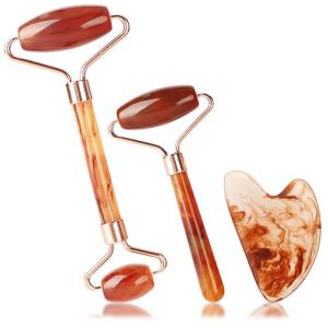 Anti Aging Face Jade Roller Set Rose Quartz Massage Roller