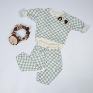 French Terry Pullover Sweat Shirt 230gsm Children'S Play Set With Checkered