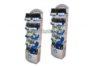 China Drinking Wine POS Cardboard Display Stands 5 Round Shelf Silver False Base on sale
