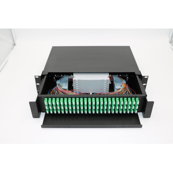 LC Type 2U Fiber Optical Patch Panel With Cold Rolled Steel Box