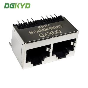 RJ45 Multi Port Vertical Connector 8P8C 180 Degree Direct Insertion Interface