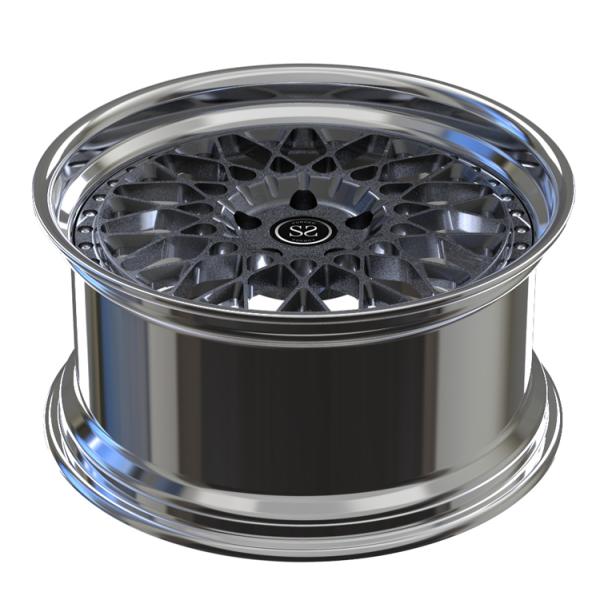 Center Grey Barrel Polished 20 Inch Staggered Rims 2 Piece Forged Alloy
