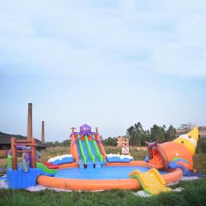 20m Giant Portable Inflatable Water Park Slide With Pool For Commercial Use