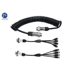 Vehicle CCTV Security Camera Extension Cable With 7 Pin Heavy Duty Connectors