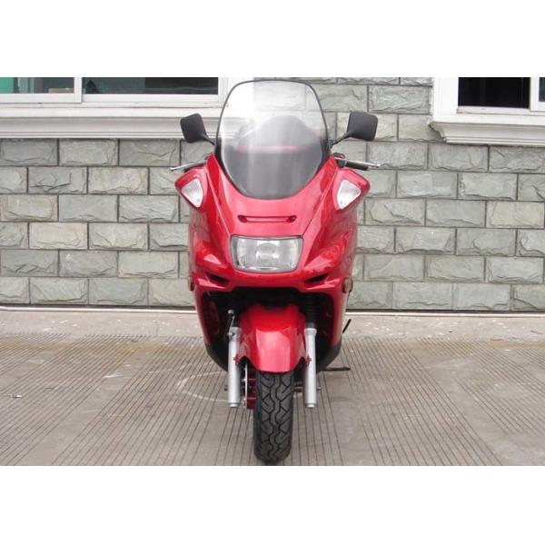 Red Motor Powered Scooter With Hand Brake , Motor Scooter 150cc With Strong