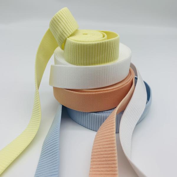 Factory high quality plush non-slip elastic edge nylon spandex soft underwear bra strap tape band webbing