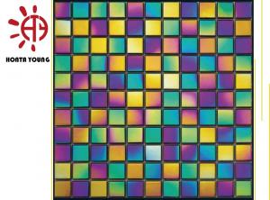 Cheap HTY - TRB -300 300*300 Factory Rainbow Multi Colors Plating  Ceramic Glass Mosaic Tile for sale