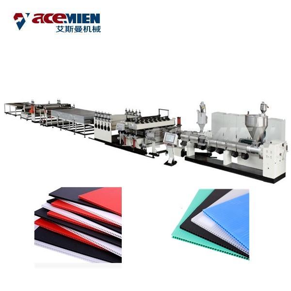 Quality Corrugated Plastic Sheets Extrusion Line , Polypropylene Hollow Fluted Sheet Machine wholesale