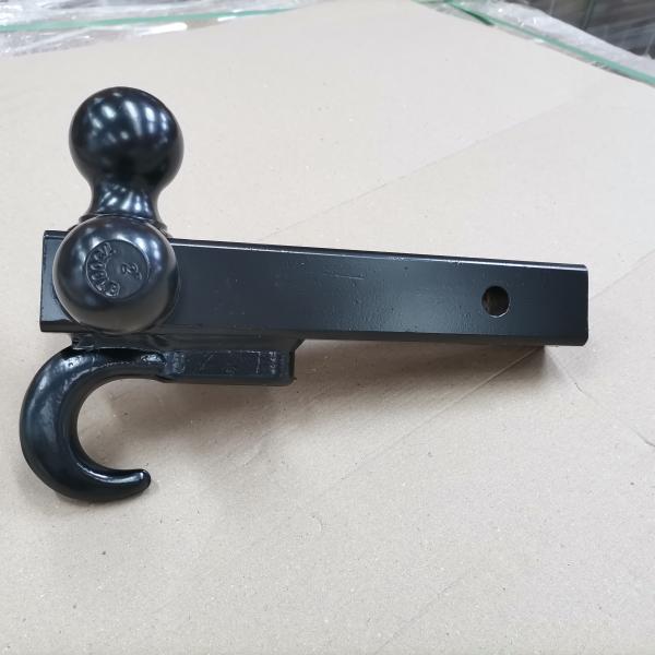 2" Tubular Shank Tri Ball Hitch With Black Balls And Recovery Hook