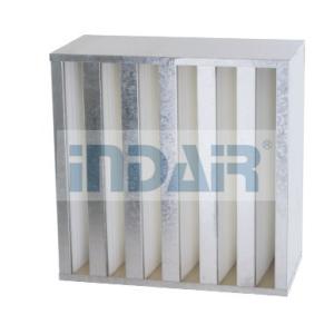 SS304 V Bank Filter Aluminum External Frame Easy Installation With Handler