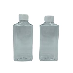 Refillable Square PET Pump Bottle Mouthwash 250ml Clear With White Cap