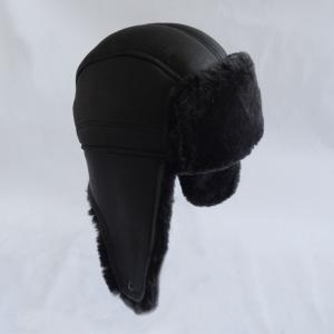 China High quality wholesale double face shearling trapper sheepskin hat on sale