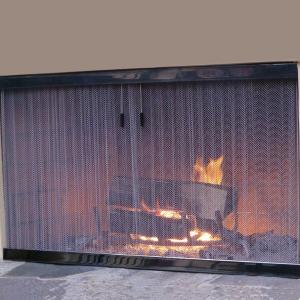 Stainless Steel 304 Fireplace Screen Mesh Curtain 6mm Hole