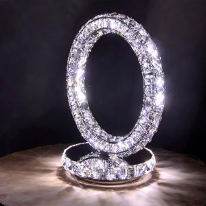 Crystal Table Lamp Bedroom Crystal Bedside Lamp Round LED Decorative Table Lamp