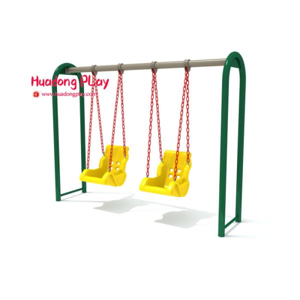 Quality Yellow Color Playground Equipment Swings Double Seats Eu Standard En1176 Gs Safety wholesale