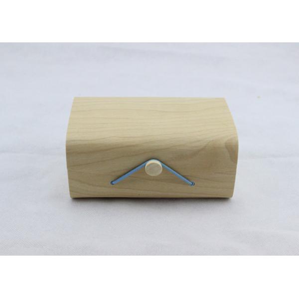 Quality Nature Wood Color Balsa Small Lockable Wooden Box , Wooden Trinket Box For Macarons wholesale
