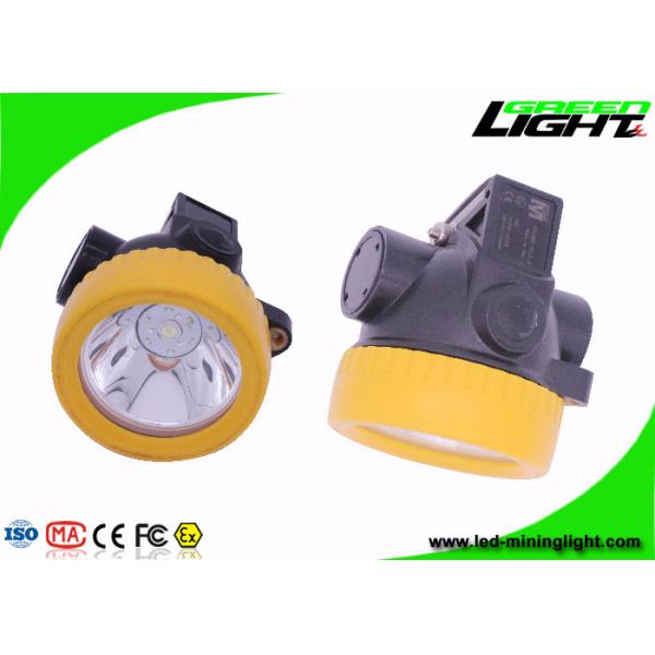 Quality Yellow LED Miners Cap Lamp 2.2 Ah Battery Capacity With One Year Warranty wholesale