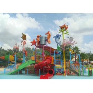 Giant Water Aqua Playground Equipment , Steel Structure Custom Water Slides