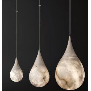 China Creative Alabaster Villa Hotel Bedroom Bar Spherical Raindrop Modern Decoration LED Chandelier Marble Light on sale