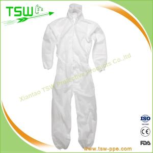 Blue SMS Disposable Chemical Coveralls With Elastic Wrist