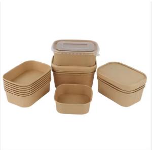 China HIgh quality custom disposable eco friendly brown paper food packing container on sale