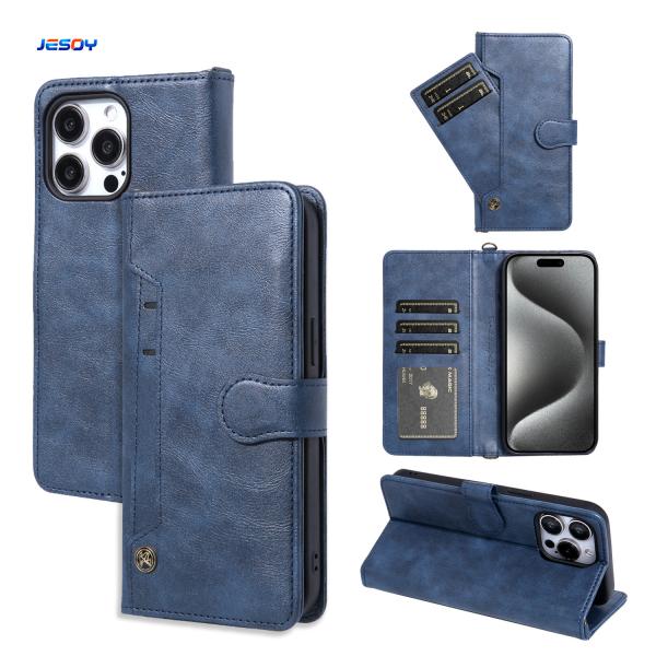 Quality Shockproof Leather Phone Case RFID Blocking Flip Mobile Phone Cases Business Style wholesale