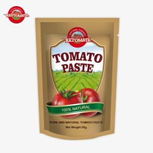 China 80g Tomato Paste Stand-up Pouch Double Concentrated, Purity Ranging From 30% To 100% on sale