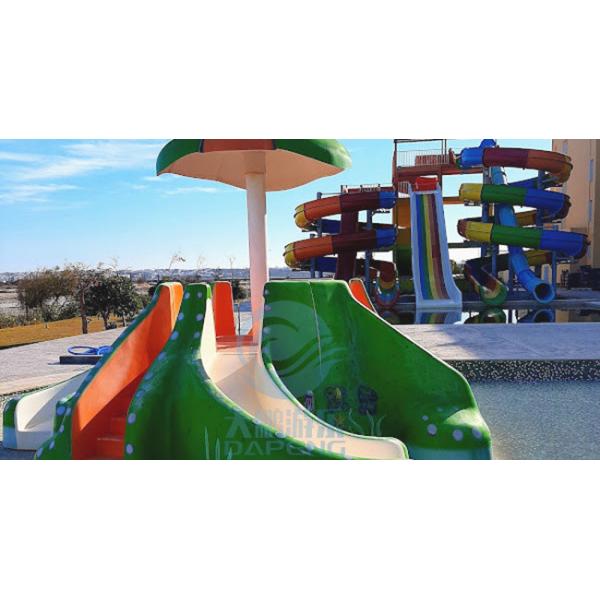 Hotel Aqua Park Fiber Glass Water Slide Combination Customized
