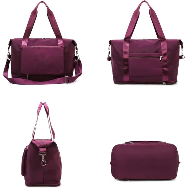 Large Capacity Expandable Dry Wet Separation Bag Travel Carry On Tote With Shoulder Strap