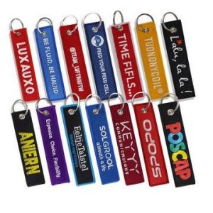 Quick Sampling Shrink Proof Woven Key Chain Polyester