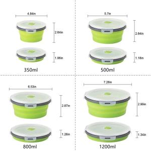 Collapsible Bowls For Camping Set Of 4 Silicone Food Storage Containers With