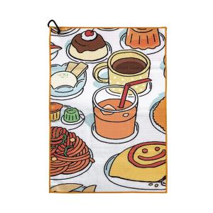 Quick Dry Microfiber Waffle Golf Towel In White Custom Logo Printing Sand Free