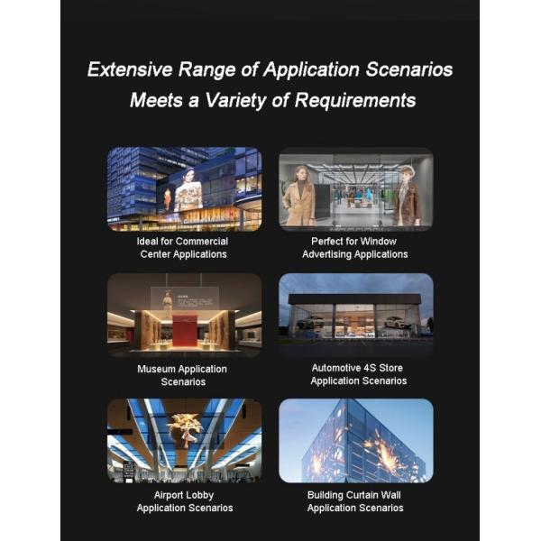 LED Flexible Transparent Film Screen with High Transparency, LED Smart Film with Foldable & Lightweight for Glass Wall