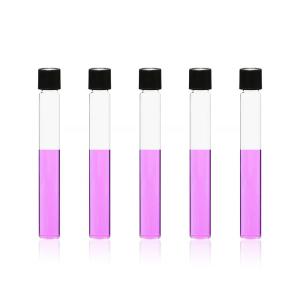 Borosilicate Glass Serological Test Tubes with Black Bakelite Screw Caps Silicon