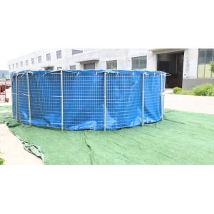 40000L 0.9mm PVC Tarpaulin Fish Pond With Steel Mesh 6Mx1.4M Collapsible Fish