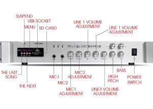 Cheap 2 Zones Control PA System Amplifier Fashionable Appearance With Bluetooth Function for sale
