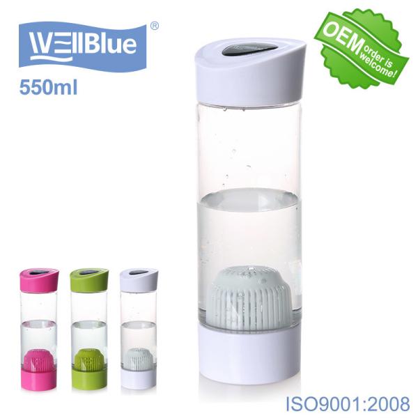 Quality BPA Free Potable Alkaline Water Bottle with Filter and Bag White Color wholesale