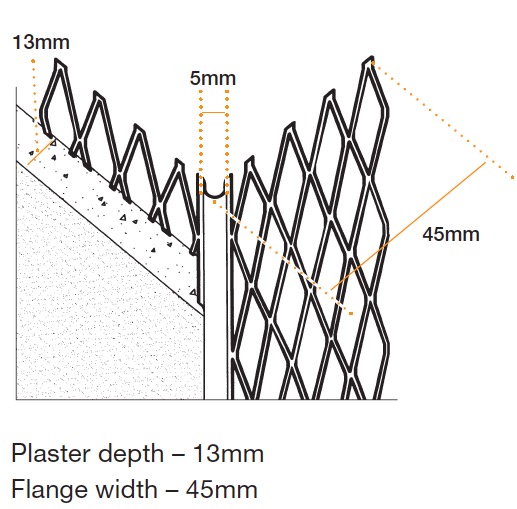 Construction Expanded Metal Sheet / Steel Angle Bead 2m Length 0.3mm Thickness