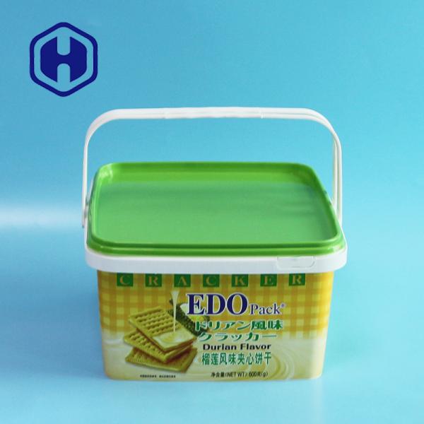Luxury Decorative IML Container Plastic Christmas Cheese Biscuit Packaging