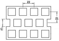 “Z ” Type Staggered, Square Hole Perforated Metal, SS304/316, Aluminum, Mild Steel