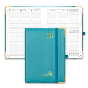 Weekly Planner 2023-2023 Donau Blue Vertical Hourly Schedule Ivory Paper And