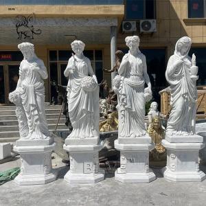 Four Seasons Goddess White Marble Sculpture Ancient Greek Lady Statue Garden