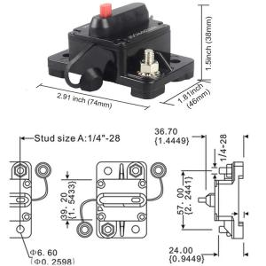 40A Waterproof Automotive Circuit Breakers Hi Amp 48V DC Circuit Breaker