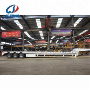 Mechanical Suspension 18m 40ft 3 Axle Low Bed Semi Trailer for Caterpillar