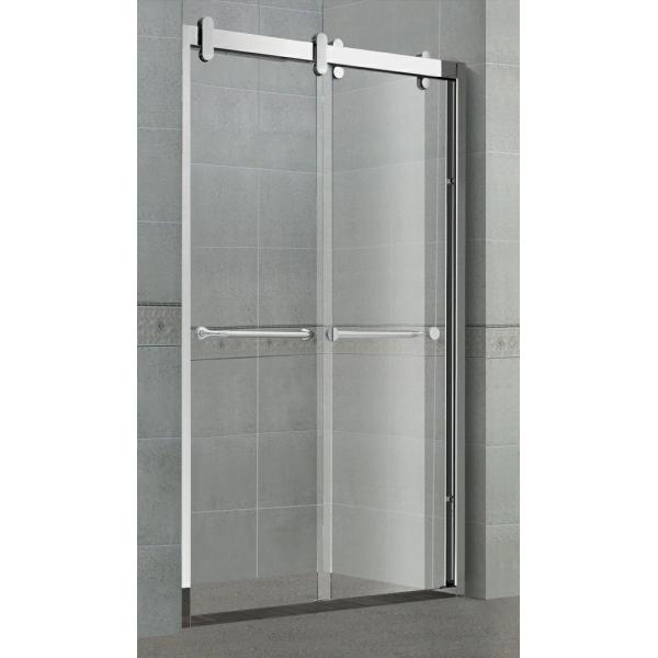 Quality Corner Double Sliding Shower Stalls 8 / 10 MM Clear Glass With Frame for Home / Hotel wholesale