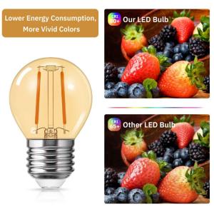 G45 amber led filament bulb 220-240V E27 2W filament led light bulbs