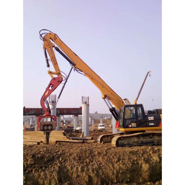Pile Driving And Pile Pulling Excavator Pile Driving Arm CAT340 Customized With