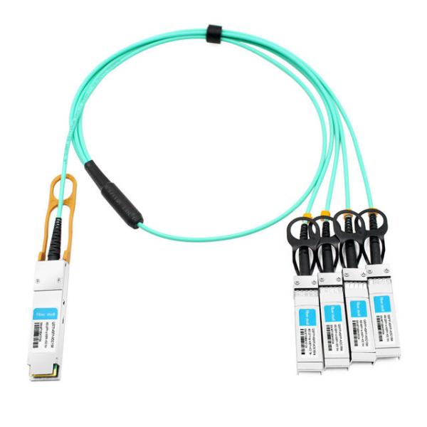 Quality H3C QSFP-4X10G-D-AOC-15M Compatible 15m (49ft) 40G QSFP+ to Four 10G SFP+ Active Optical Breakout Cable wholesale