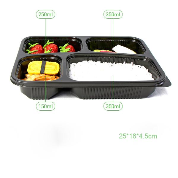 Black Disposable 4.5cm Frozen Food Packaging Containers