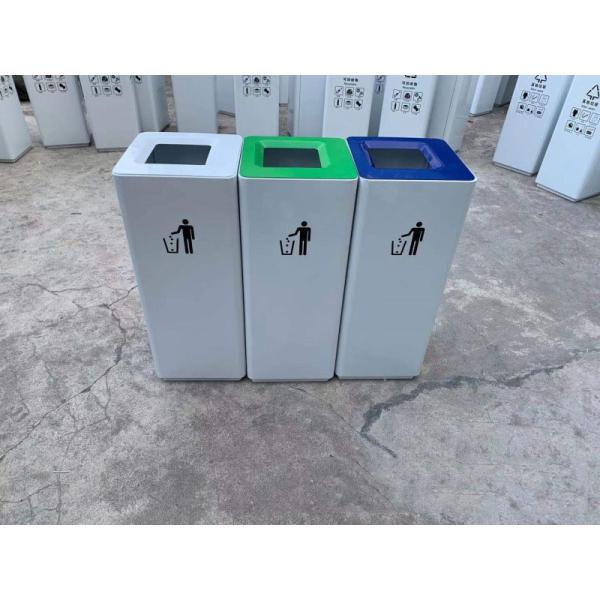 Hotel Property Trash Can Lobby Vertical Restaurant Shopping Mall Large Commercial Stainless Steel Storage Sorting Bucket